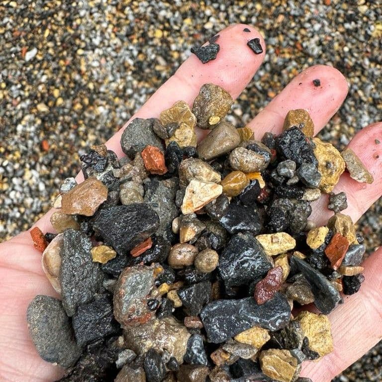 Mixed aggregate from soil washing plant.